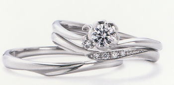 WPR-011 ダイヤモンド（鑑定書付） 婚約指輪 エンゲージリング & 結婚指輪 マリッジリング　3本セット