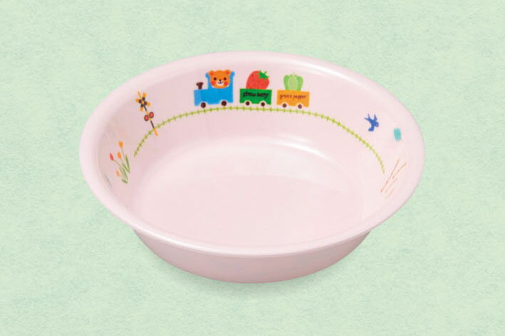 スリーラインメラミンウェア2025 ぽっぽらんど　ピンク 15 5cm 深皿 M−613PLP