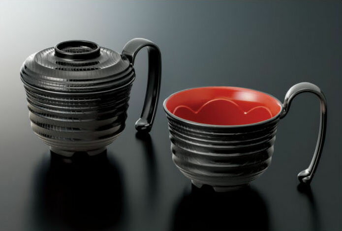 スリーラインメラミンウェア2025 艶消黒内朱 ほっと椀 身 THP−010MBK