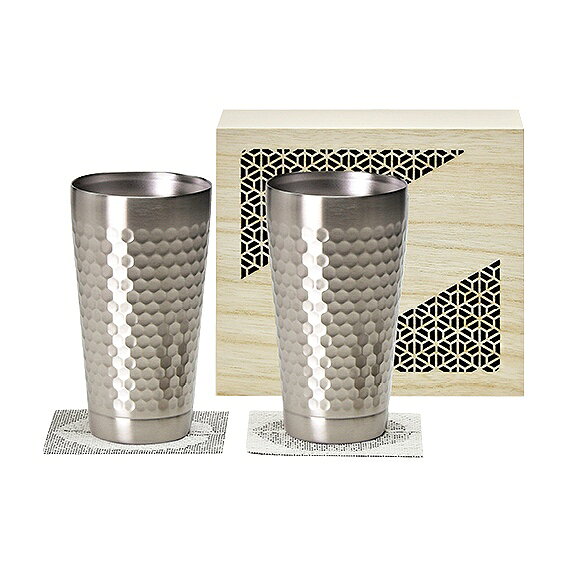 内容/タンブラー:φ7.5×13.7cm・350ml×2・コースター:10×10cm×2 材質/タンブラー:ステンレス、コースター:PVC