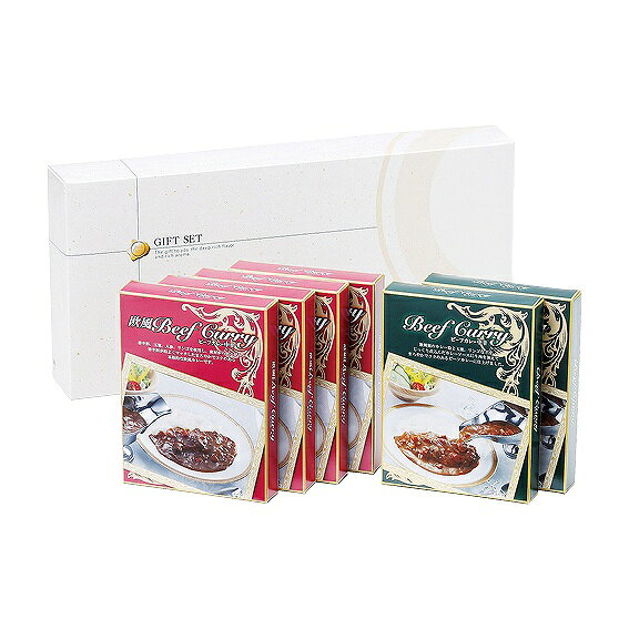 内容/ビーフカレーレギュラー（中辛）:150g×2・ビーフカレー欧風（中辛）:150g×4《小麦》