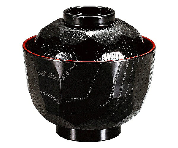 台和 耐熱ニュー亀甲椀（身） 黒内朱 ND-0924B ダイワ器コレクション Vol.22