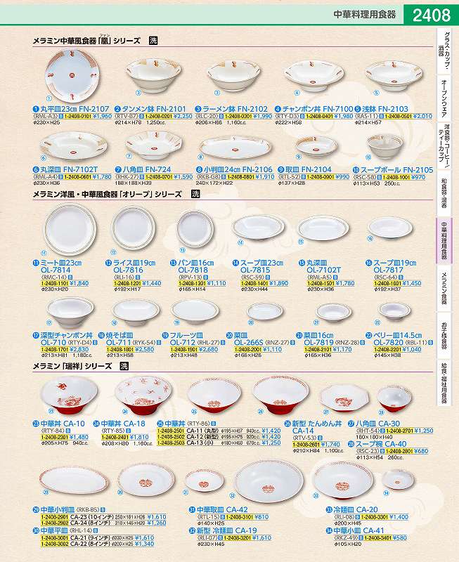 メラミン「瑞祥」 中華丼 CA-18 RTY85