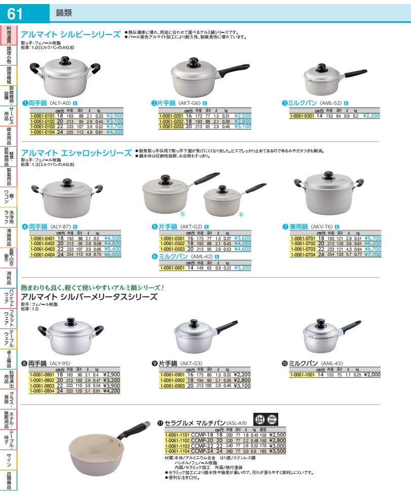 Small Pans - アルマイト　シルバーメリータス　片手鍋 18cm AKTG302