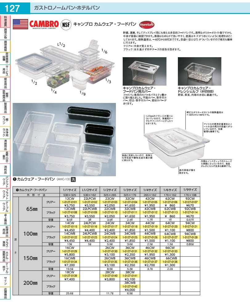 樂天商城 - キャンブロ・フードパン　14CWB 1／1　100mmブラック AHC13149A