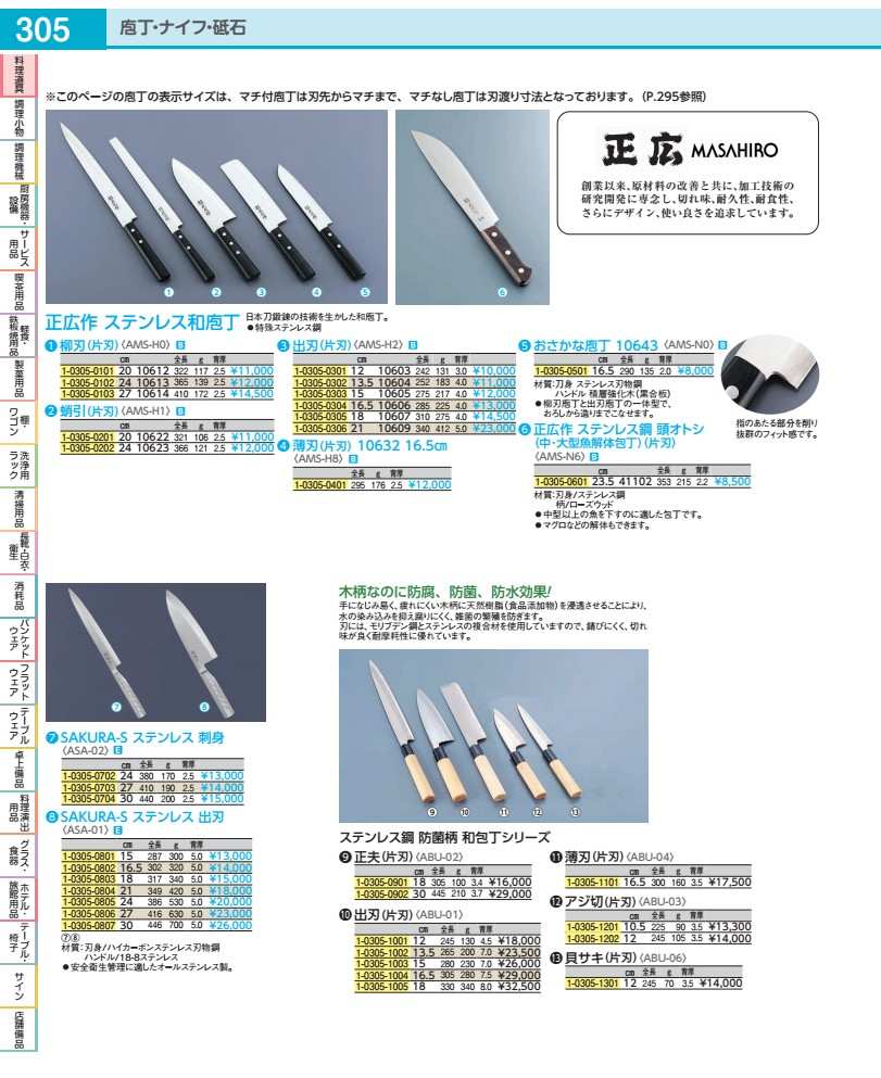 正広 ステンレス和庖丁 薄刃 10632 16....の商品画像