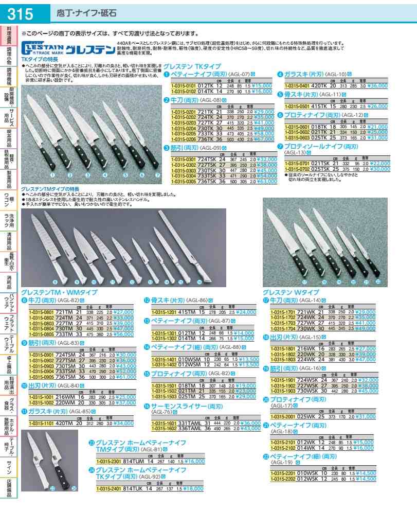 Rakuten - グレステンTKタイプ　ガラスキ 420TK　　20cm AGL10