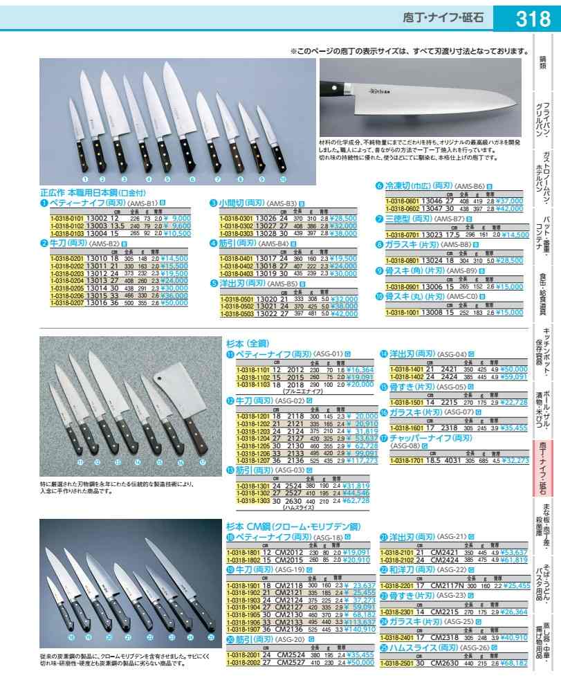 杉本　全鋼　洋出刃　　24cm　　2424 ASG04024