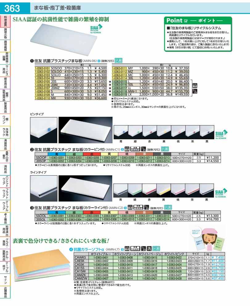 Rakuten - 住友　抗菌プラまな板　カラーピン付　桃 SSOOP　50×27×H2cm AMNC105