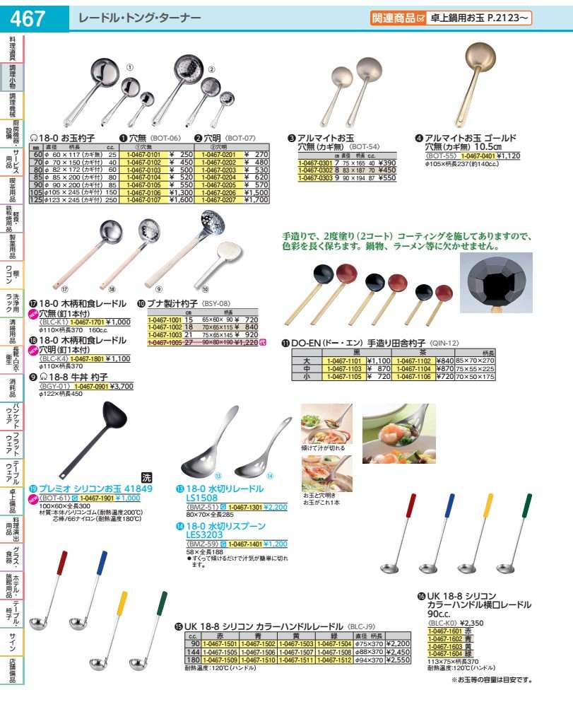 Soup Ladle （Holed） - SA18−0お玉杓子　穴明 （カギ付）　　　8cm BOT07080