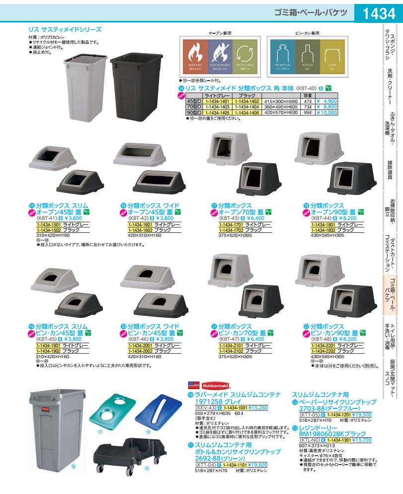 樂天商城 - リス　サスティメイド　分類ボックス　蓋 オープン70型　LGY KBT4301