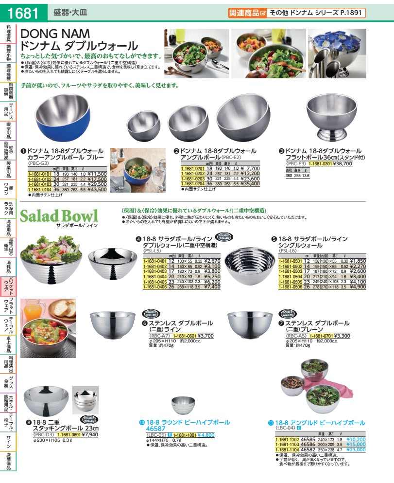 Rakuten - 18−8　サラダボール／ライン（ダブル） 二重中空構造　23cm PSLL505