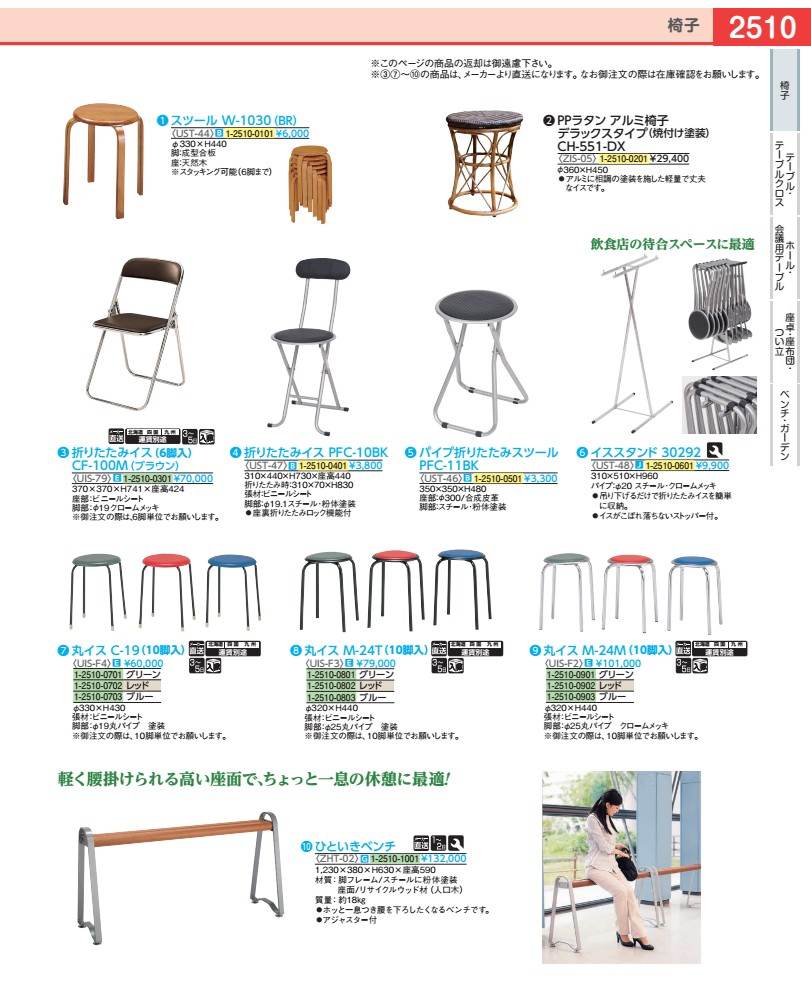 Rakuten - 丸イス　C−19（10脚入） レッド UISF42