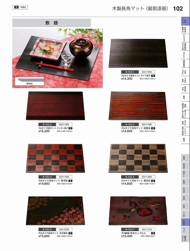 樂天商城 - 福井クラフト　木）尺4ダイヤ長角マット　センター格子　50411950　やすらぎ　Vol．35
