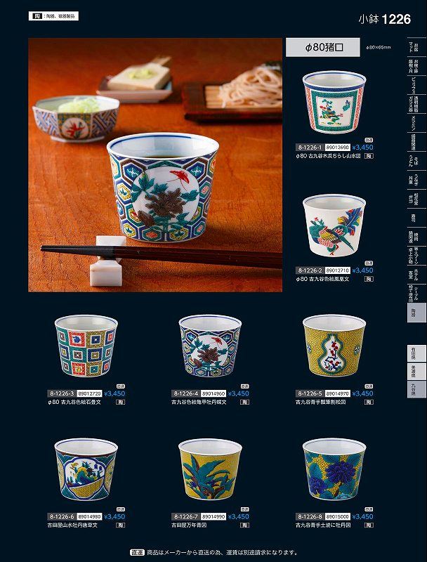 福井クラフト　陶）径80猪口　吉田屋万年青図　（九谷焼）　89014990　やすらぎ　Vol．35