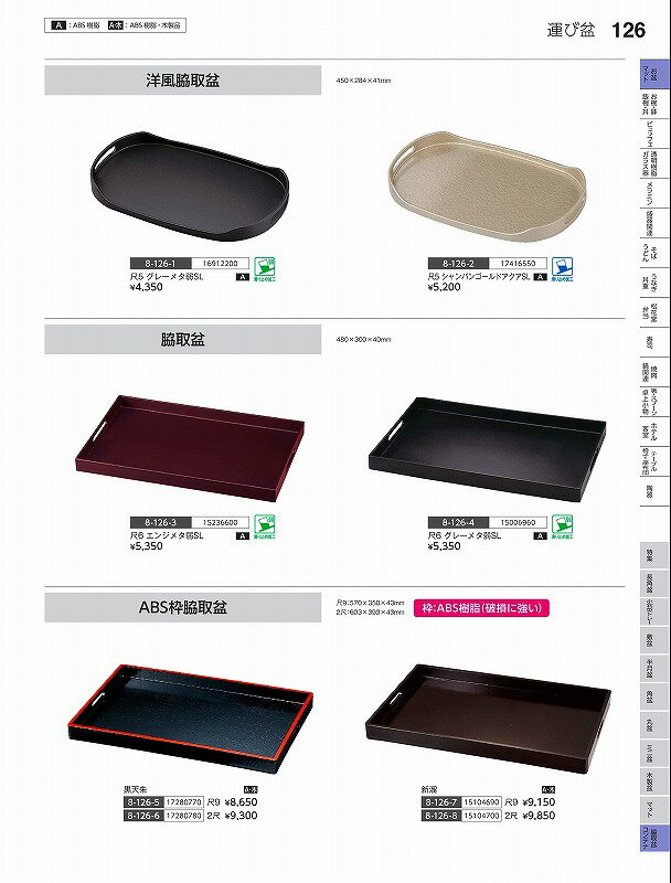 福井クラフト　A・木）尺9脇取盆　黒天朱　17280770　やすらぎ　Vol．35