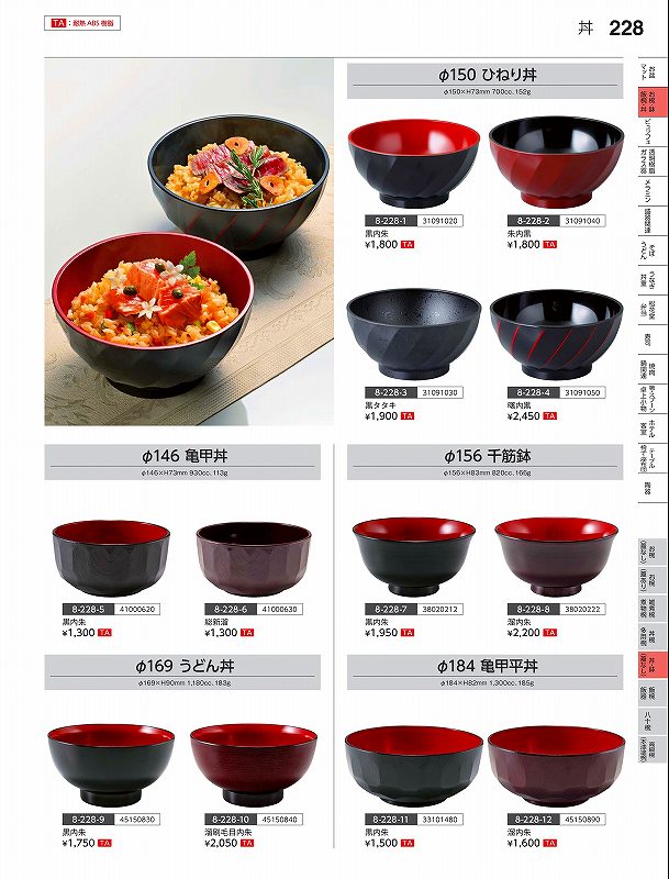 福井クラフト TA）径184うどん丼 黒内朱 45150830 やすらぎ Vol．35