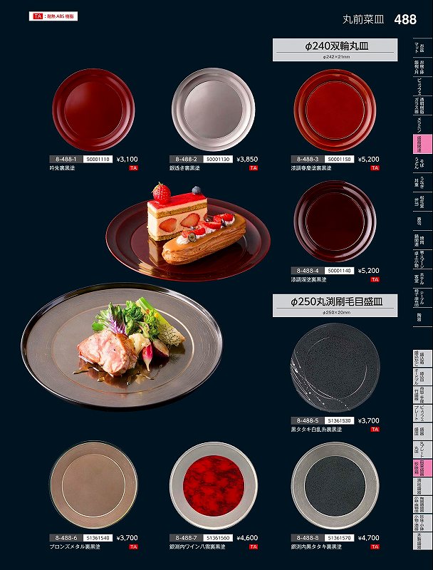 Rakuten - 福井クラフト　TA）25cm丸渕刷毛目盛皿銀内ワイン八雲裏黒塗　51361560　やすらぎ　Vol．35