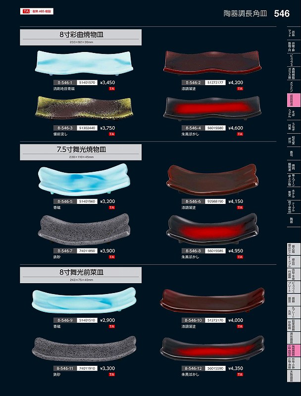 Rakuten - 福井クラフト　TA）8寸彩曲焼物皿　流刷毛目青磁　51401570　やすらぎ　Vol．35