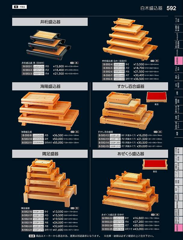 樂天商城 - 福井クラフト　木）9寸井桁盛込器　白木（目皿付）　53251410　やすらぎ　Vol．35