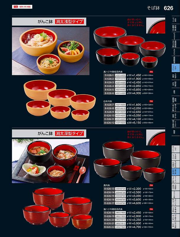 福井クラフト　TA）径132がんこ深鉢　黒内朱　30048730　やすらぎ　Vol．35(3.0)