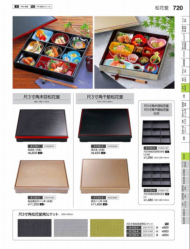 樂天商城 - 福井クラフト　A）尺3角木目松花堂　黒渕朱　（蓋・親）　21020910　やすらぎ　Vol．35