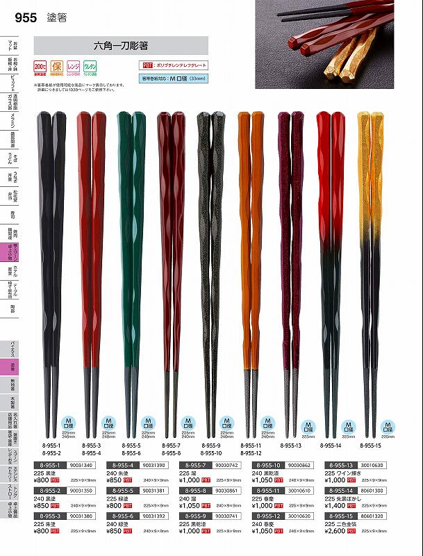 福井クラフト　PBT）225　六角一刀彫箸　朱　90031380　やすらぎ　Vol．35