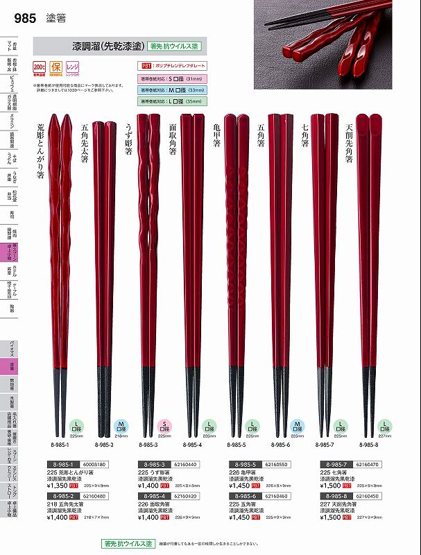 福井クラフト PBT）抗218 五角先太箸 漆調溜先乾漆 62160480 やすらぎ Vol．35