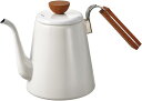 HARIO ハリオ IH対応 ボナ・琺瑯ドリップケトル BDK-80-W 実用容量800ml 満水容量1400ml
