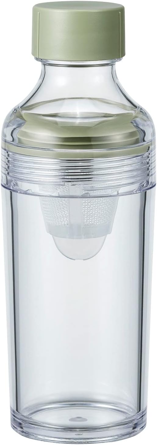 Pitchers - HARIO ハリオ フィルターインボトル・ポータブル スモーキーグリーン FIBP-16-SG 160ml 水出し茶ボトル フレーバーウォーター 抹茶シェイカー