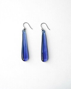 城戸真亜子×HARIO Lampwork Factoryコラボレーションアクセサリー ハリオ ピアス Shizuku ブルー HAKD-SB-P-NF