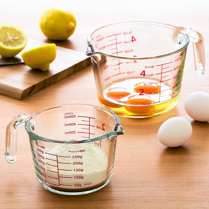 WADA TOKIの石塚硝子 ISHIZUKA GLASS アデリアグラス ADERIA GLASS ベイクック Bake Cook メジャーカップ500 H3882 500ml 計量カップ｜アングル3