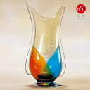 石塚硝子 ISHIZUKA GLASS アデリアグラス ADERIA GLASS 津軽びいどろ 秋村花器 金彩秋風 F79624 花瓶
