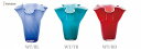 石塚硝子 ISHIZUKA GLASS アデリアグラス ADERIA GLASS 津軽びいどろ フリル花器 花瓶 WT/BL F77491 WT/TB F77492 WT/RD F77493(3)