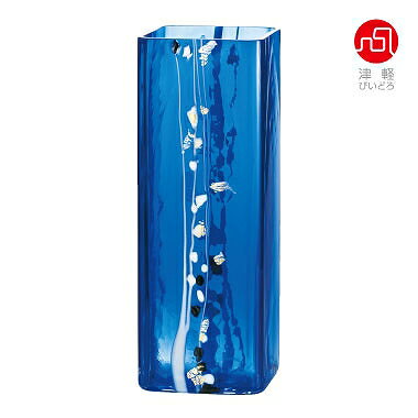 津軽びいどろ 花瓶 石塚硝子 ISHIZUKA GLASS アデリアグラス ADERIA GLASS 津軽びいどろ 花器角青（大） F62985 花瓶