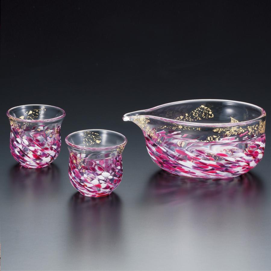 津軽びいどろ 酒器 石塚硝子 ISHIZUKA GLASS アデリアグラス ADERIA GLASS 津軽びいどろ 花うつし 酒器セット 盃 杯 花筏 FS71552 紫陽花 FS71553