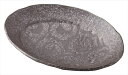桐井陶器 MODERNO12 銀うず潮 17cm長丸皿 T323-300-64