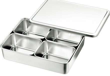 18-8　普及型調味料入バット　4ヶ入(田型)　66740 AYKM0404