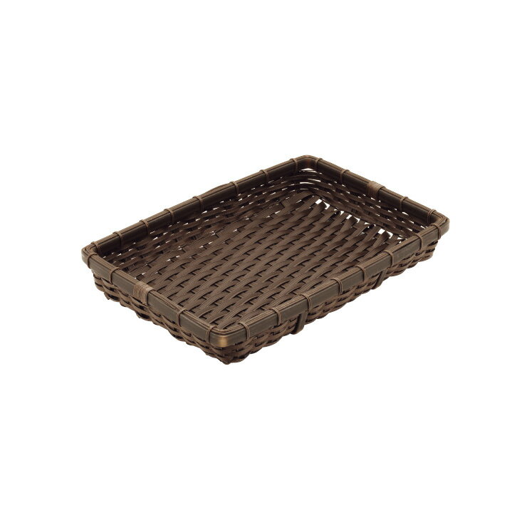 PP竹　角型深ざる　45型　濃茶　OB−450−DB AZRD0603