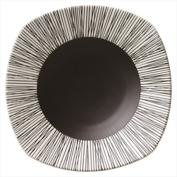 桐井陶器 MODERNO12.5 D&N （WH）スクエアプレート22.5 DN03