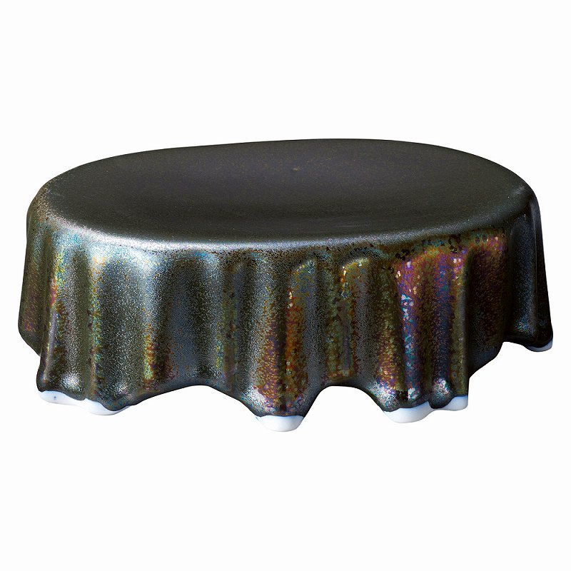 桐井陶器 MODERNO12.5 アルカナム 16cm楕円テーブルクロス アイアングレー BM-010-AH