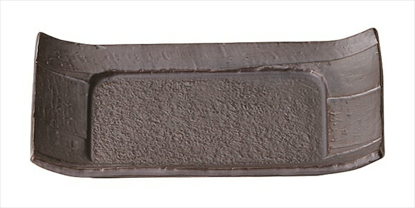 桐井陶器 MODERNO12.5 料亭削り 6寸長角皿 (黒) 26-35