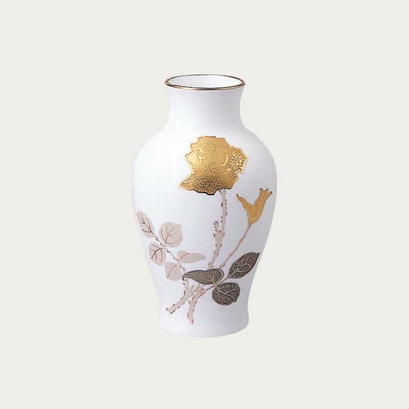 大倉陶園 金蝕バラ 19cm花生 74A/2016 2016/74A 花瓶 花器 フラワーベース