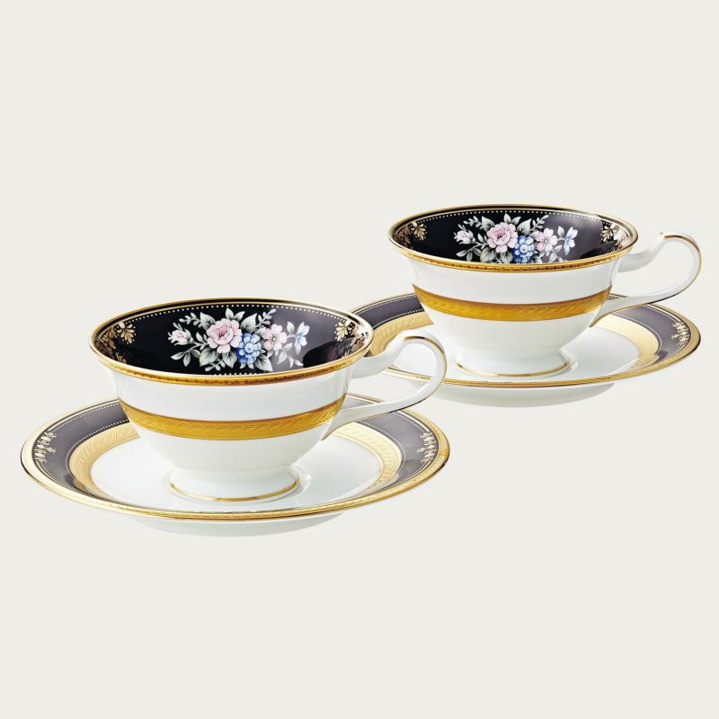 Noritake ノリタケ イブニングマジェスティ ティー・コーヒー碗皿ペアセット カップ＆ソーサーペア 220..
