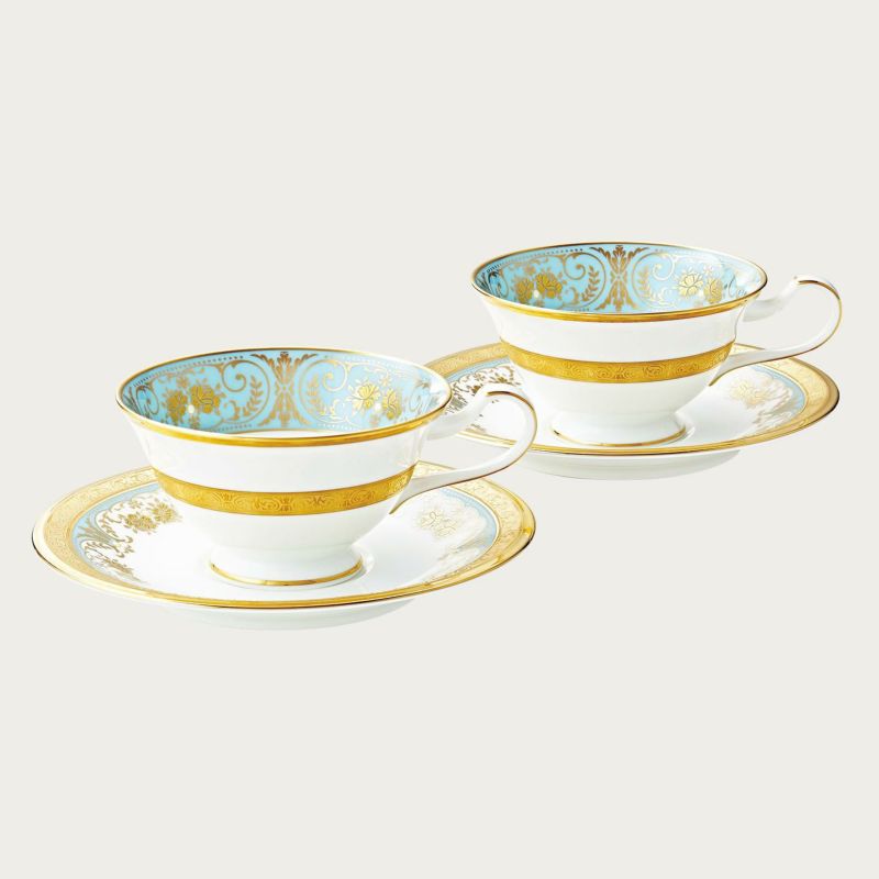 ジアン Noritake ノリタケ ジョージアンターコイズ ティー・コーヒー碗皿ペアセット カップ＆ソーサーペア 220ml P59587/4857 4857J/P59587 ティーカップ コーヒーカップ