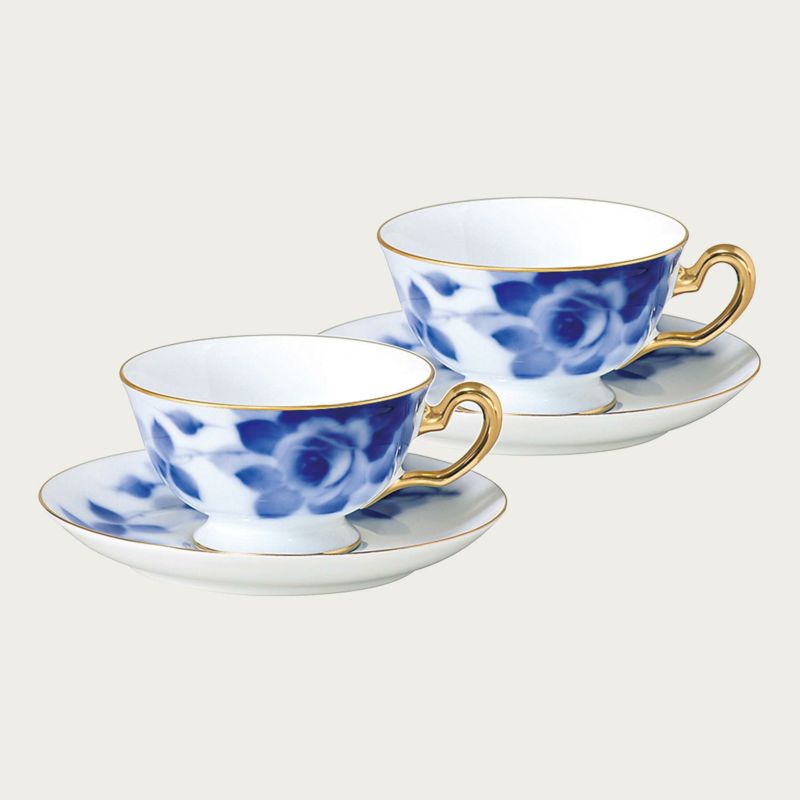 大倉陶園 ブルーローズ（8011） ティー・コーヒー碗皿ペアセット 195ml 6CR/8011 8011/6CR ティーカップ コーヒーカップ カップ＆ソーサーのサムネイル