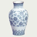 大倉陶園 呉須唐草 28cm 花生 7241/20A 花瓶 花器 フラワーベース