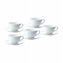 Noritake ノリタケ cher blanc シェール ブラン ティー・コーヒー碗皿セット（5客） F94887/1655 1655L/F94887 カップ&ソーサー コーヒーカップ ティーカップ