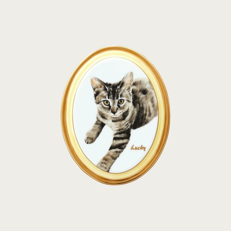 Interior Accessories - Noritake ノリタケ素描ペットオートクチュール 素描陶板（楕円）（小）フック付き 縦位置 K060L/ACP3 ACP3/K060L 横位置 K060W/ACP3 ACP3/K060W