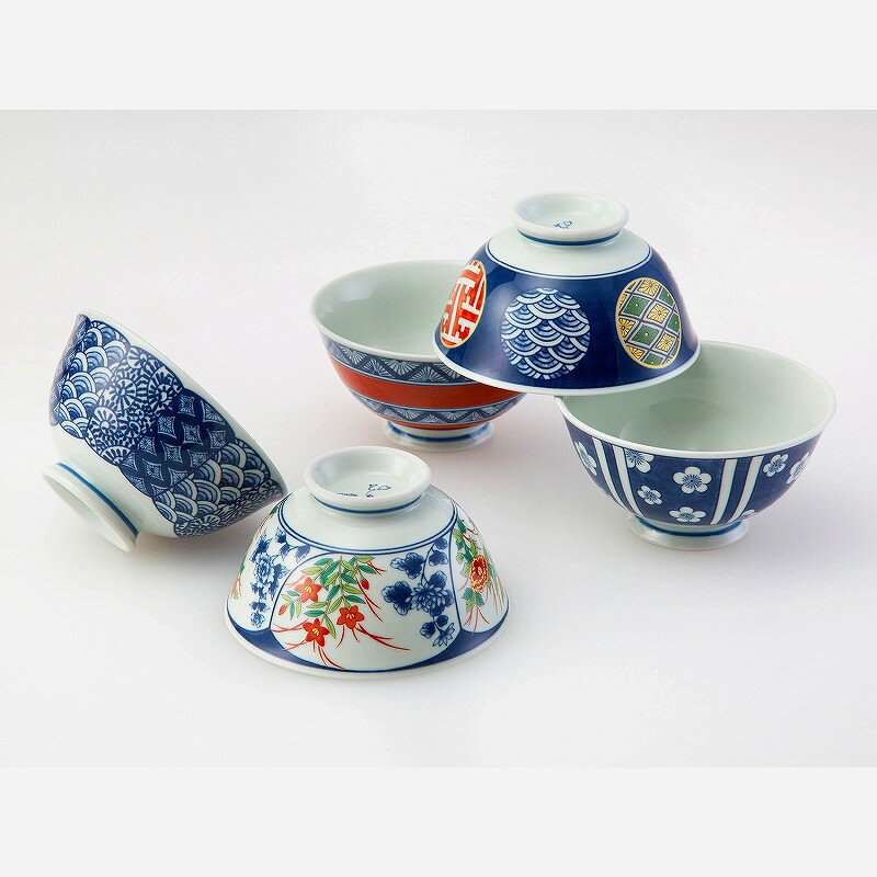 樂天商城 - 西海陶器 染錦文様 飯碗揃 20635 波佐見焼